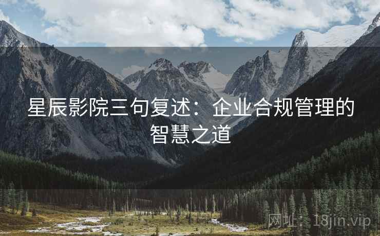 星辰影院三句复述：企业合规管理的智慧之道