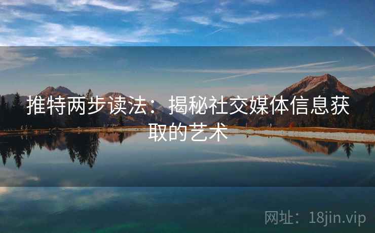 推特两步读法：揭秘社交媒体信息获取的艺术