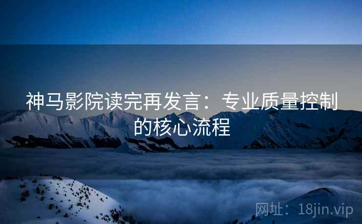 神马影院读完再发言：专业质量控制的核心流程