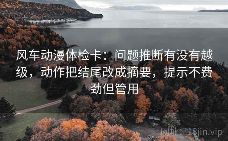 风车动漫体检卡：问题推断有没有越级，动作把结尾改成摘要，提示不费劲但管用